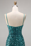Corset gris bleu moulante paillettes Homecoming Dress