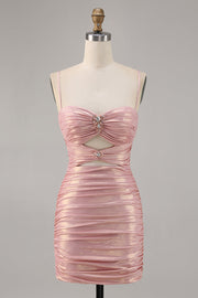 Blush Cut Out Robe de bal moulante froncée