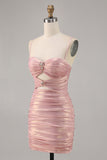 Blush Cut Out Robe de bal moulante froncée