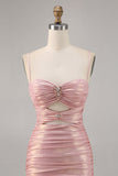 Blush Cut Out Robe de bal moulante froncée