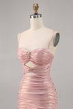 Blush Cut Out Robe de bal moulante froncée