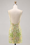 Robe moulante moulante à sequins verts