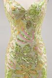 Robe moulante moulante à sequins verts