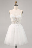 Tulle blanc Robe de bal à la ligne avec appliques