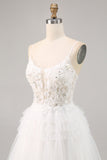 Tulle blanc Robe de bal à la ligne avec appliques
