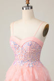 Corset rose à paillettes Une robe de retour à la ligne