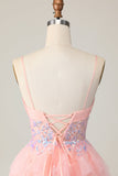 Corset rose à paillettes Une robe de retour à la ligne