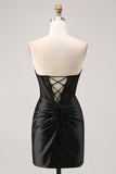 Corset bustier moulante dentelle noire Homecoming Dress