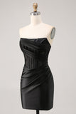 Corset bustier moulante dentelle noire Homecoming Dress