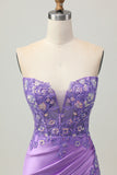 Bleu clair Corset moulant sans bretelles à paillettes froncées Robe de cocktail