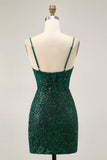 Robe de cocktail moulante scintillante à paillettes