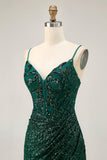 Robe de cocktail moulante scintillante à paillettes