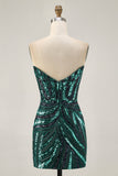 Robe bustier scintillante à sequins royaux à paillettes