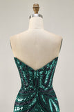 Robe de cocktail courte moulante à paillettes bleu royal scintillante