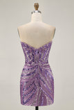 Robe bustier scintillante à sequins royaux à paillettes