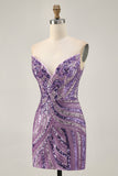 Robe bustier scintillante à sequins royaux à paillettes