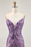 Robe de cocktail courte moulante à paillettes bleu royal scintillante