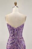 Robe de cocktail courte moulante à paillettes bleu royal scintillante