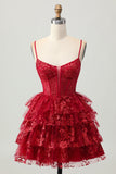 Robe corset a-ligne a-ligne scintillante à volants à paillettes