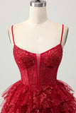 Robe corset a-ligne a-ligne scintillante à volants à paillettes