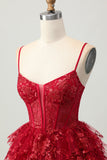 Robe corset a-ligne a-ligne scintillante à volants à paillettes