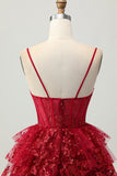 Robe corset a-ligne a-ligne scintillante à volants à paillettes
