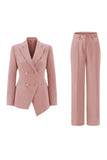 Fuchsia Peak Lapel 2 pièces Femmes Costumes avec Boutons