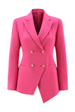 Fuchsia Peak Lapel 2 pièces Femmes Costumes avec Boutons
