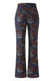 Bleu Rouge Floral Un Bouton Peak Revers Femmes Costumes