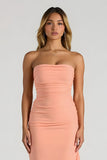 Sunset Mermaid Bustier Maxi Robe de demoiselle d’honneur avec volants