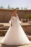 Robe de bal en tulle ivoire Robe de mariée avec dentelle