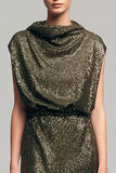 Robe longue formelle moulante scintillante à paillettes