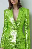 Sparkly fluorescent vert pic revers moulant femmes Blazer