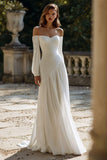 Robe de mariée à épaules dénudées ivoire froncée