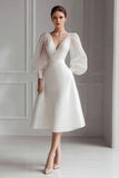 Robe de fiançailles ivoire à manches longues