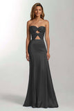 Robe formelle bustier en satin bleu ciel