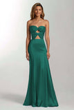 Robe formelle bustier en satin bleu ciel
