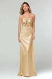 Robe longue formelle bustier gaine bleu ciel découpée