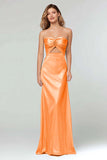 Robe longue formelle bustier gaine bleu ciel découpée