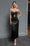 Robe formelle midi en forme de fourreau vert foncé Sweetheart Cut Out