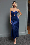 Robe formelle midi en forme de fourreau vert foncé Sweetheart Cut Out