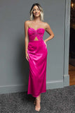 Robe formelle midi en forme de fourreau vert foncé Sweetheart Cut Out
