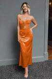 Robe formelle midi en forme de fourreau vert foncé Sweetheart Cut Out