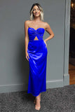 Robe formelle midi en forme de fourreau vert foncé Sweetheart Cut Out