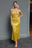 Robe formelle midi en forme de fourreau vert foncé Sweetheart Cut Out