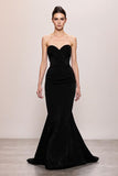Robe de soirée sirène en velours noir