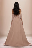 Robe de soirée Champagne Sweetheart Appliques avec fente