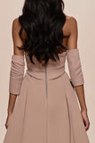 Robe de soirée Champagne Sweetheart Appliques avec fente