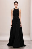 Robe de soirée longue dos nu trapèze noire en velours