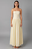 Robe de soirée trapèze sans bretelles en mousseline de soie simple